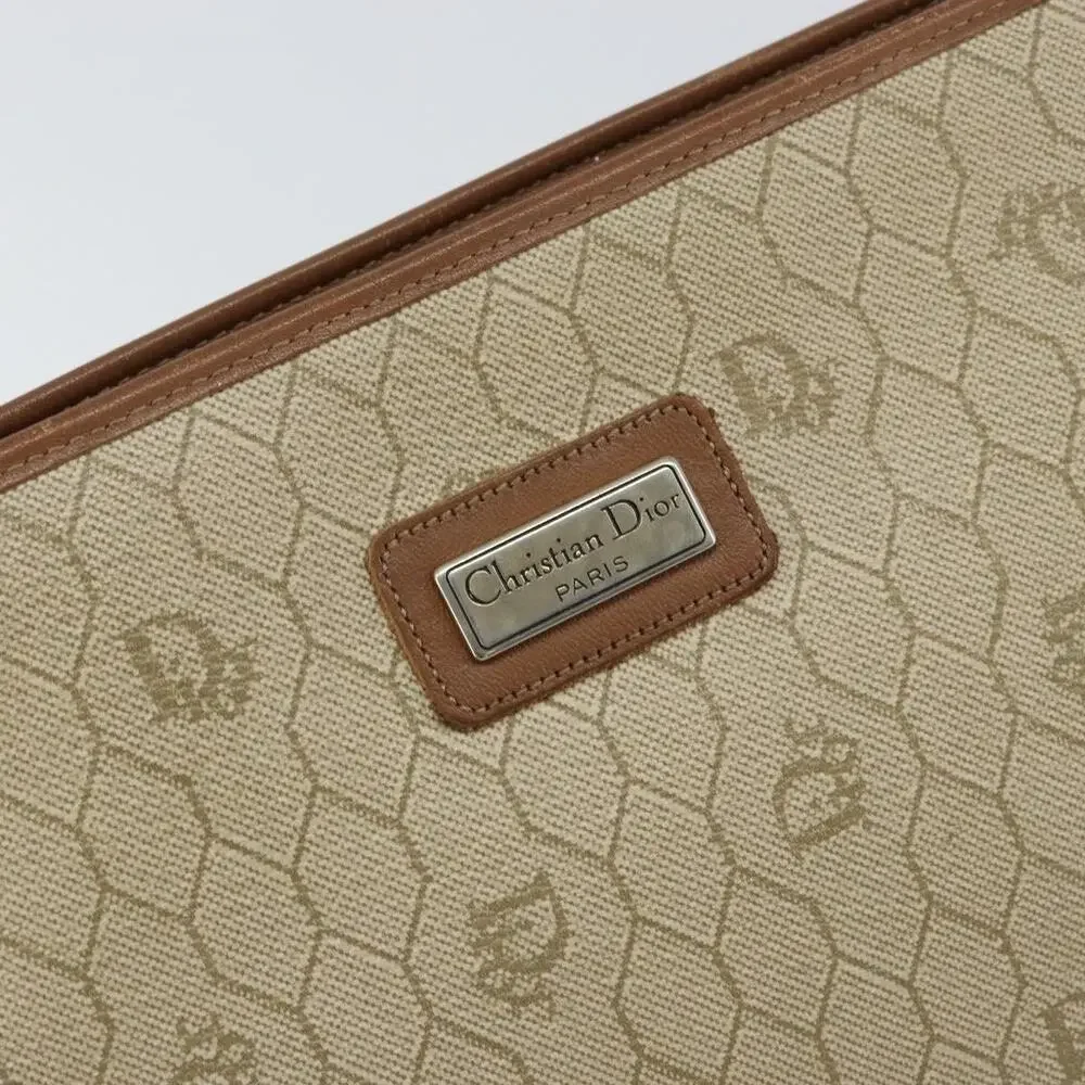 Dior Honeycomb Canvas Clutch Bag Beige